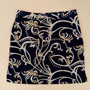 Vintage Classic Quiet Luxury Baroque Chain Print Skort